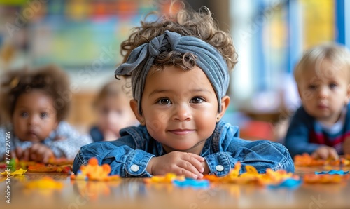 several children playing in a nursery