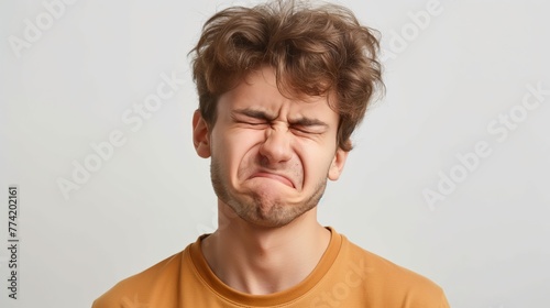 Young Man with Disgusted Expression