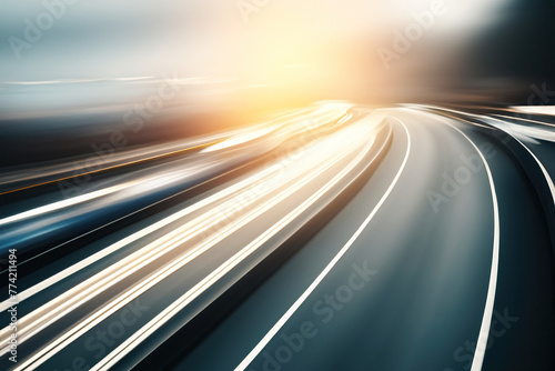 speed motion blur background. Fast traffic on a highway