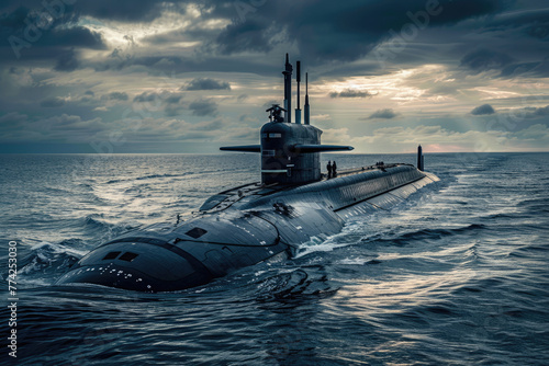 Diesel or nuclear powered military submarine