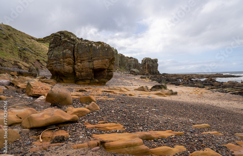 Cummingston Stacks in Moray on the North East coast of Scotland.