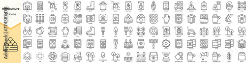 Set of horticulture icons. Simple line art style icons pack. Vector illustration