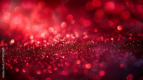 Red bokeh lights, Glowing and shiny red background, ruby sheen texture, iridescence high resolution decoration material background, high resolution graphic source for decoration materials