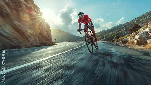 Cyclist in Motion: High-Speed Road Racing