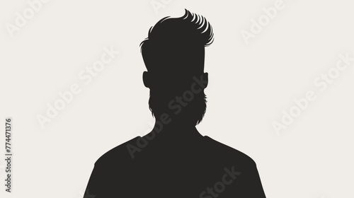 Man with beard head faceless in black and white fla