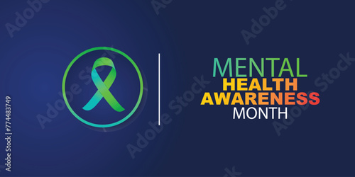 May is Mental Health Awareness Month banner. Mental Health Awareness an annual campaign highlighting awareness of mental health. Vector design illustration. 