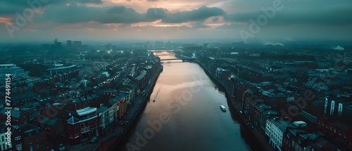Capturing Dublin from a High Altitude with DJI Mavic Drone. Concept Drone Photography, Aerial Views, Cityscape Shots, Urban Exploration, Dublin Landmarks