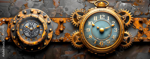 background steampunk grange clock gear