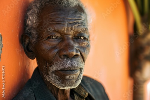 Portrait of an old African man in the streets of Essaouira, Morocco.