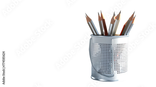  pencil holders on white background