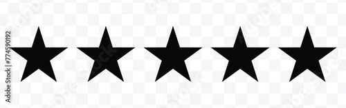 Star icon. Vector Black isolated five stars. Customer feedback concept. Vector 5 stars rating review. Quality shape design 8 9 