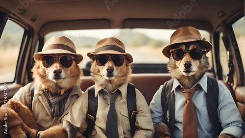 Stylish Suits and Silly Shades, The Comical World of Animal Fashion, Funny Animals in Fashion, The Dapper Animals Collection, Trendy Animals in Sunglasses and Suits, Chic, Dapper, Suave, Stylish