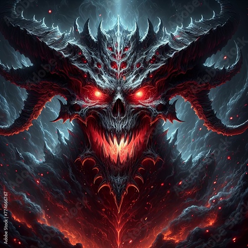 Evil demon in hell