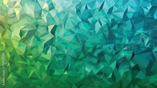 Multicolor green blue geometric rumpled triangular lo