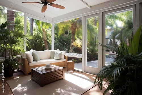 Outdoor Access: Sunny Florida Room Concepts with Sliding Doors for Convenient Living