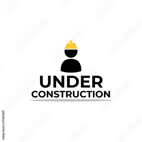 Under construction vector sign isolated on white background.