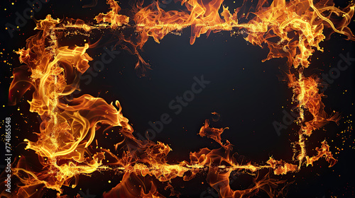 abstract fire burning boarder 