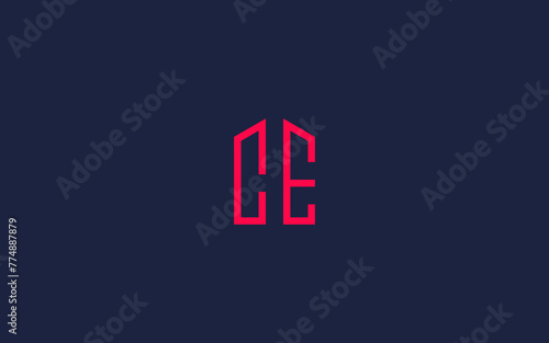 letter ce with house logo icon design vector design template inspiration