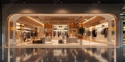 luxury clothes shop with beautiful interior