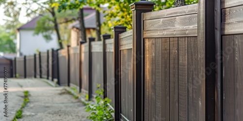 composite fence that offers privacy for the backyard and the house perimeter