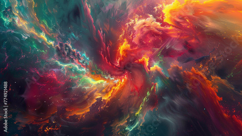 Digital Euphoria. A euphoric explosion of color and light, engulfing the senses in a whirlwind of digital ecstasy.