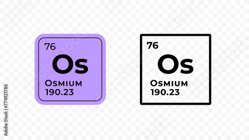 Osmium, chemical element of the periodic table vector design