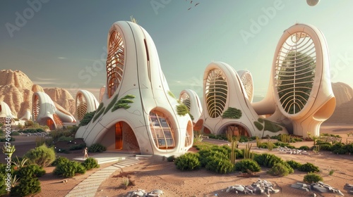 Self-Sustaining Mars Colony: Design a self-sustaining colony on Mars, including residential areas, research facilities, greenhouses for food production, and 