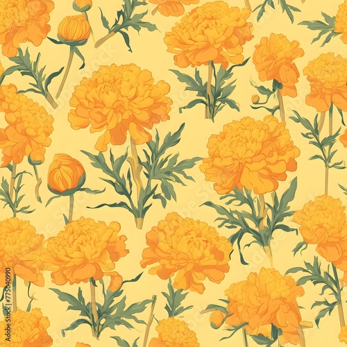 Vibrant Marigold Blossom Radiating Summer Warmth and Joy