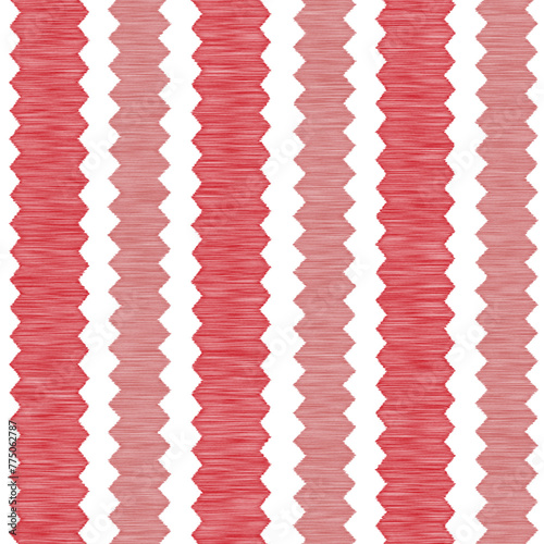 Seamless vector Ikat white red background fabric pattern stripe zig zag unbalance stripe patterns cute vertical red pastel color stripes size grid for valentine day love fabric pattern.