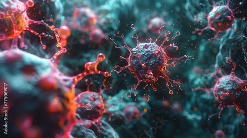 Animated illustration of a healing process within the body, with cells repairing and regenerating