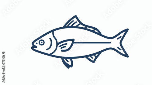 Fish line icon vector isolated on white background