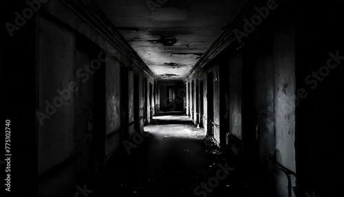 真っ暗な廃病院の廊下_01