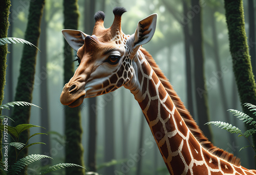 Close-up photo of a giraffe