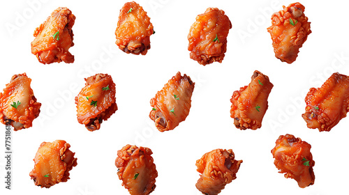 Tasty chicken wings on a transparent background