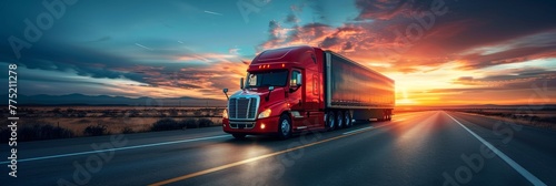Freeway freight movement: emblematic of logistics, import, export, and transportation.