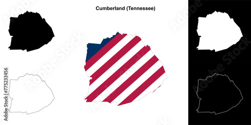 Cumberland County (Tennessee) outline map set