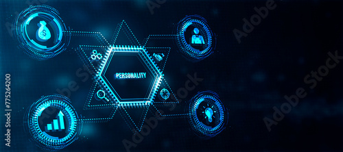 Internet, business, Technology and network concept. Personality. 3d illustration
