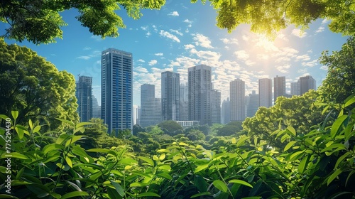ESG values shaping a green future, eco-city on Earth