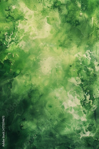 A vibrant abstract painting in green and white. Suitable for modern interior decor