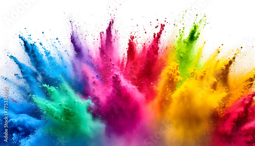 Dynamic Color Explosion: Holi Paint Creates Vibrant Rainbow