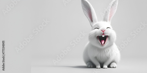 White rabbit fluffy funny cute hare bunny