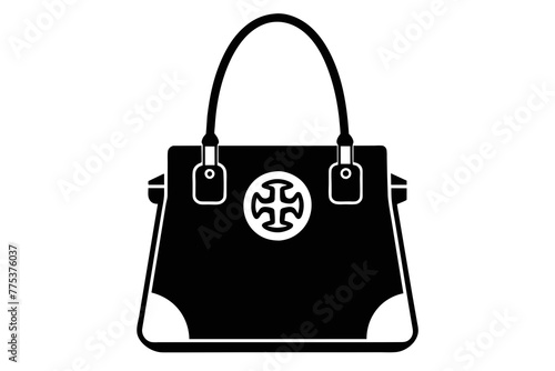 silhouette color image,Tory Burch handbag , white background