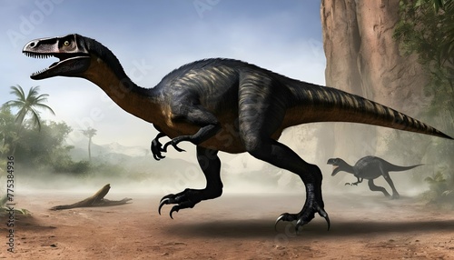 Dromaeosauridae A Dromaeosauridae Stalks Its
