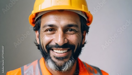 Labor Man Holding Banner , Male construction worker in helmet and orange vest, isolated on white transparent background, labor day 1 MAY 