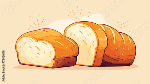Bread line icon 2d flat cartoon vactor illustration