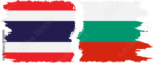 Bulgaria and Thailand grunge flags connection vector