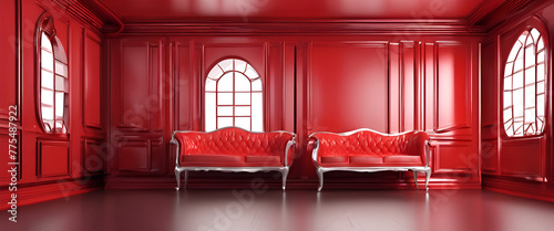 3D RED Interior Background blurry