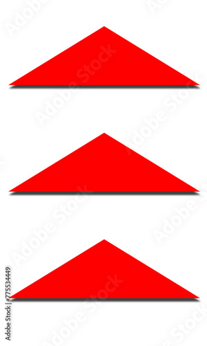 連続する３つの影付き上向き矢印