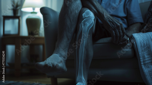 X-ray Style View of Leg Bones in a Domestic Environment