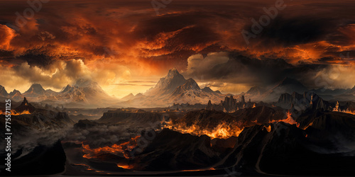volcanic landscape 8K VR 360 spherical panorama